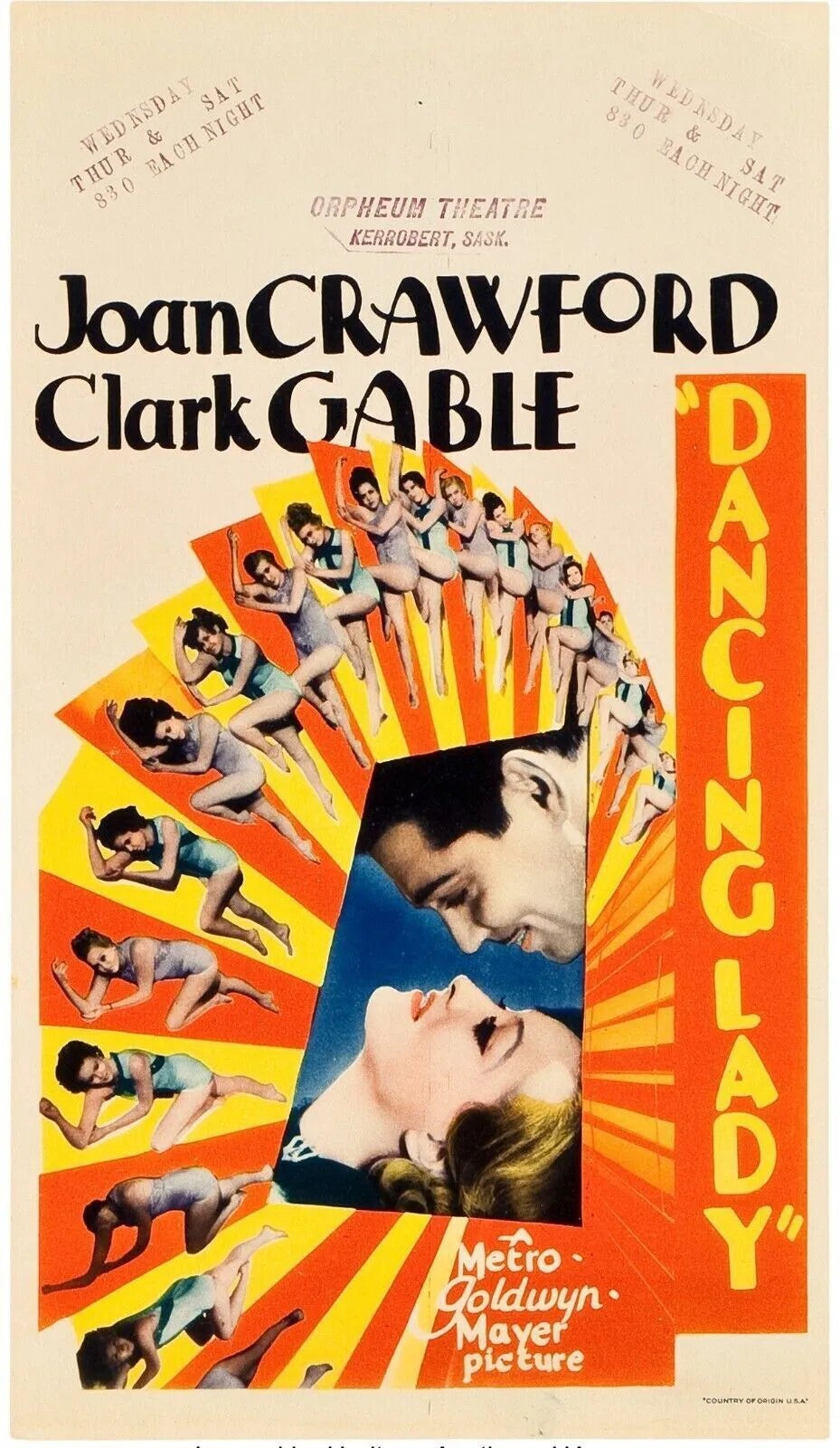 LE TOURBILLON DE LA DANSE, JOAN CRAWFORD, 1933, repro affiche cinéma, VINTAGE, HQ