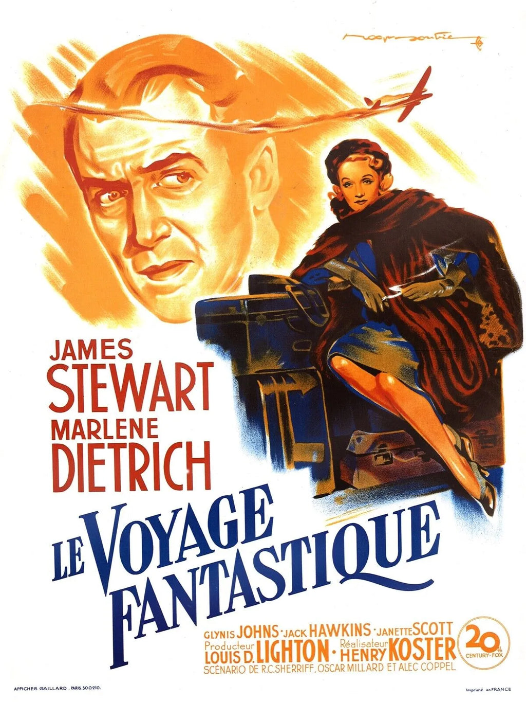 LE VOYAGE FANTASTIQUE, JAMES STEWART, 1966, Repro affiche cinéma VINTAGE, HQ