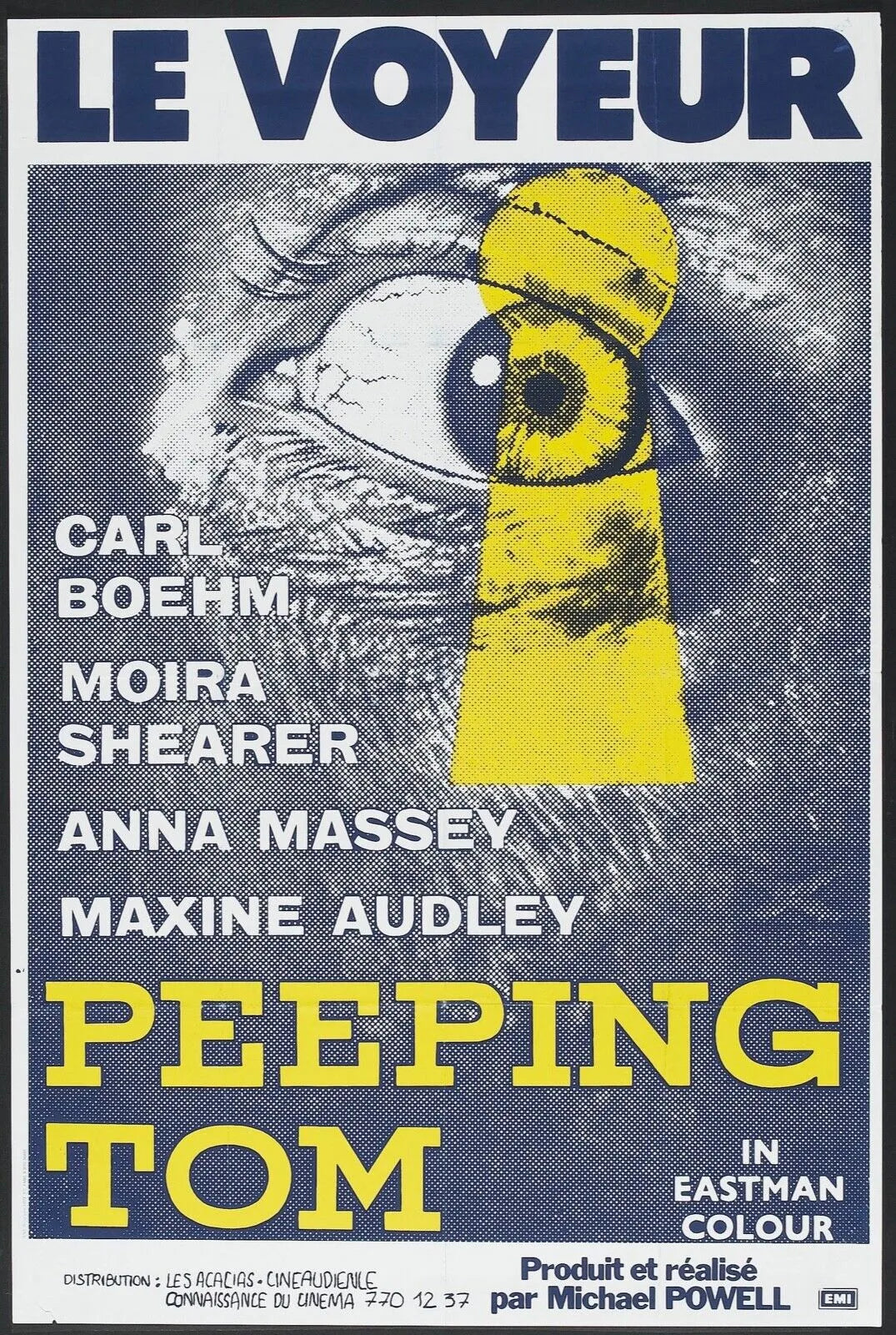 LE VOYEUR, CARL BOEHM, 1960, REPRO AFFICHE CINEMA VINTAGE, HQ