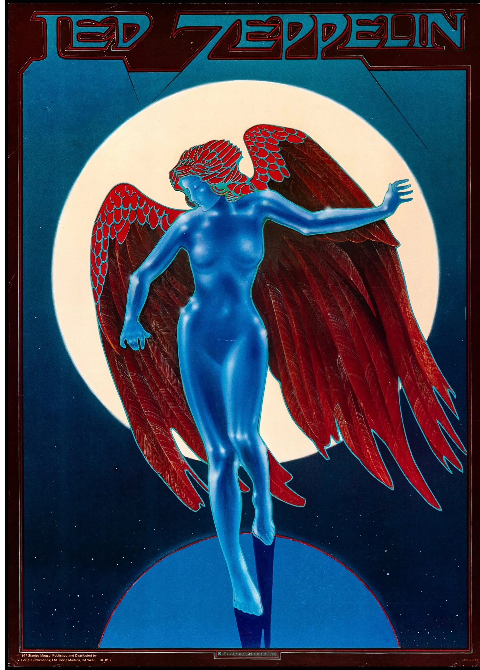 LED ZEPPELIN– ROCK – 1977, AFFICHE VINTAGE CINÉMA RÉTRO, HQ