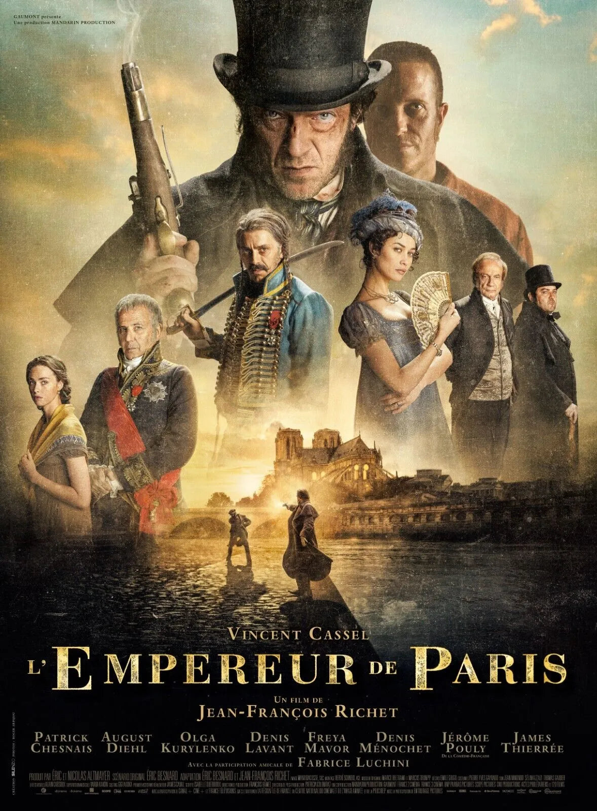 L’EMPEREUR DE PARIS – VINCENT CASSEL – 2018 – REPRO AFFICHE DE CINÉMA VINTAGE, HQ