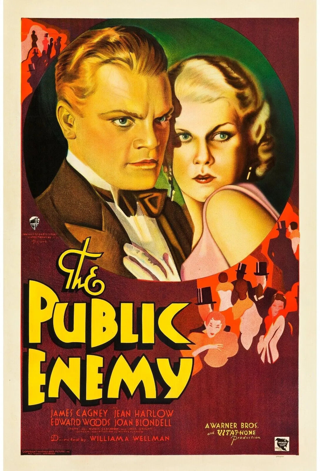 L’ENNEMI PUBLIC, JAMES CAGNEY, 1931, REPRO MOVIE POSTER, VINTAGE, HQ