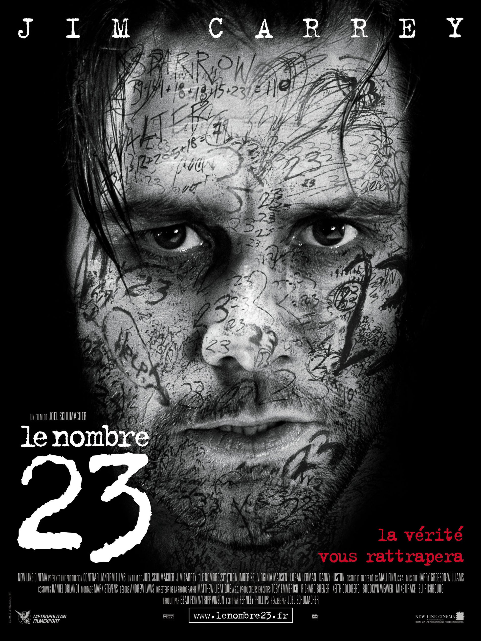 LE NOMBRE 23 (2007) | JIM CARREY | POSTER CINÉMA THRILLER PSYCHOLOGIQUE | POSTER HUB STUDIO RÉTRO | HQ