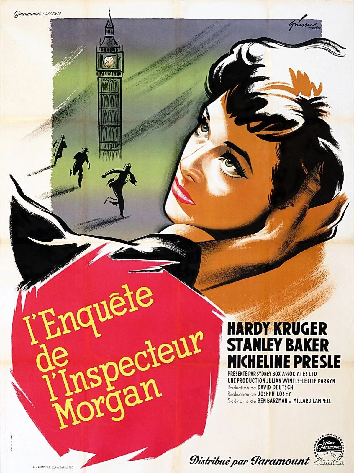 L'ENQUETE DE L'INSPECTEUR MORGAN, 1956, Van Johnson, MOVIE POSTER HQ