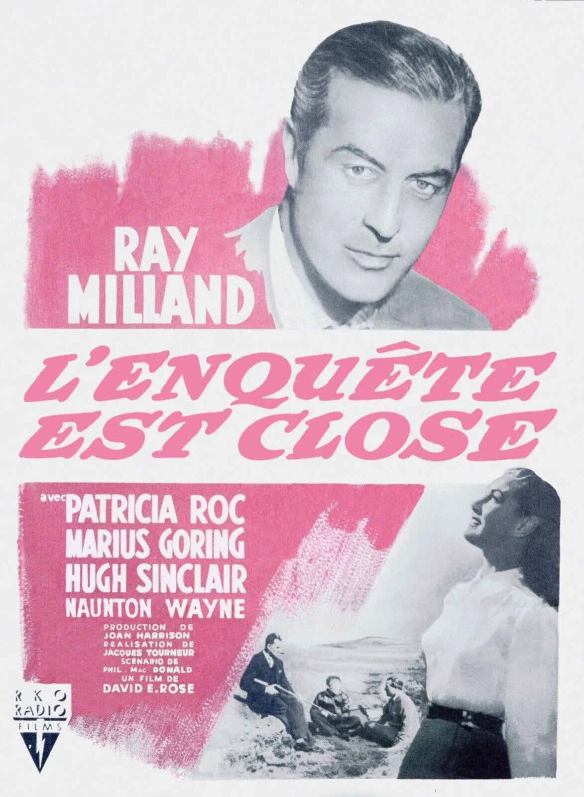 L'ENQUÊTE EST CLOSE, RAY MILLAND, REPRO AFFICHE CINEMA VINTAGE HQ