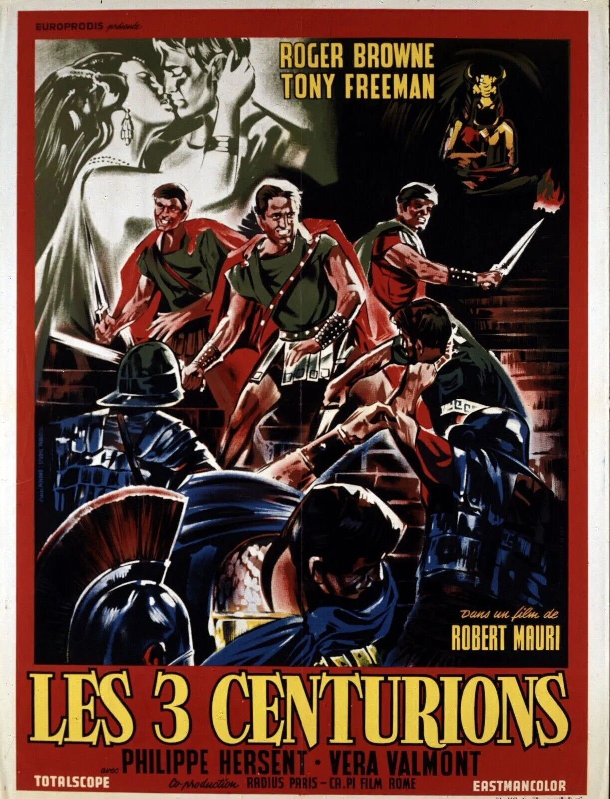 LES 3 CENTURIONS – ROGER BROWNE, 1964 – REPRO AFFICHE CINÉMA VINTAGE