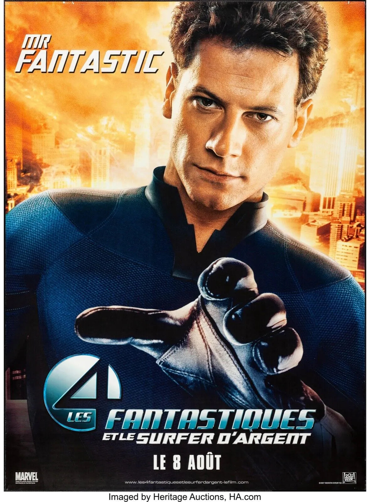 LES 4 FANTASTIQUES ET LE SURFER D’ARGENT, IOAN GRUFFUDD, 2007, REPRO AFFICHE CINEMA VINTAGE, HQ