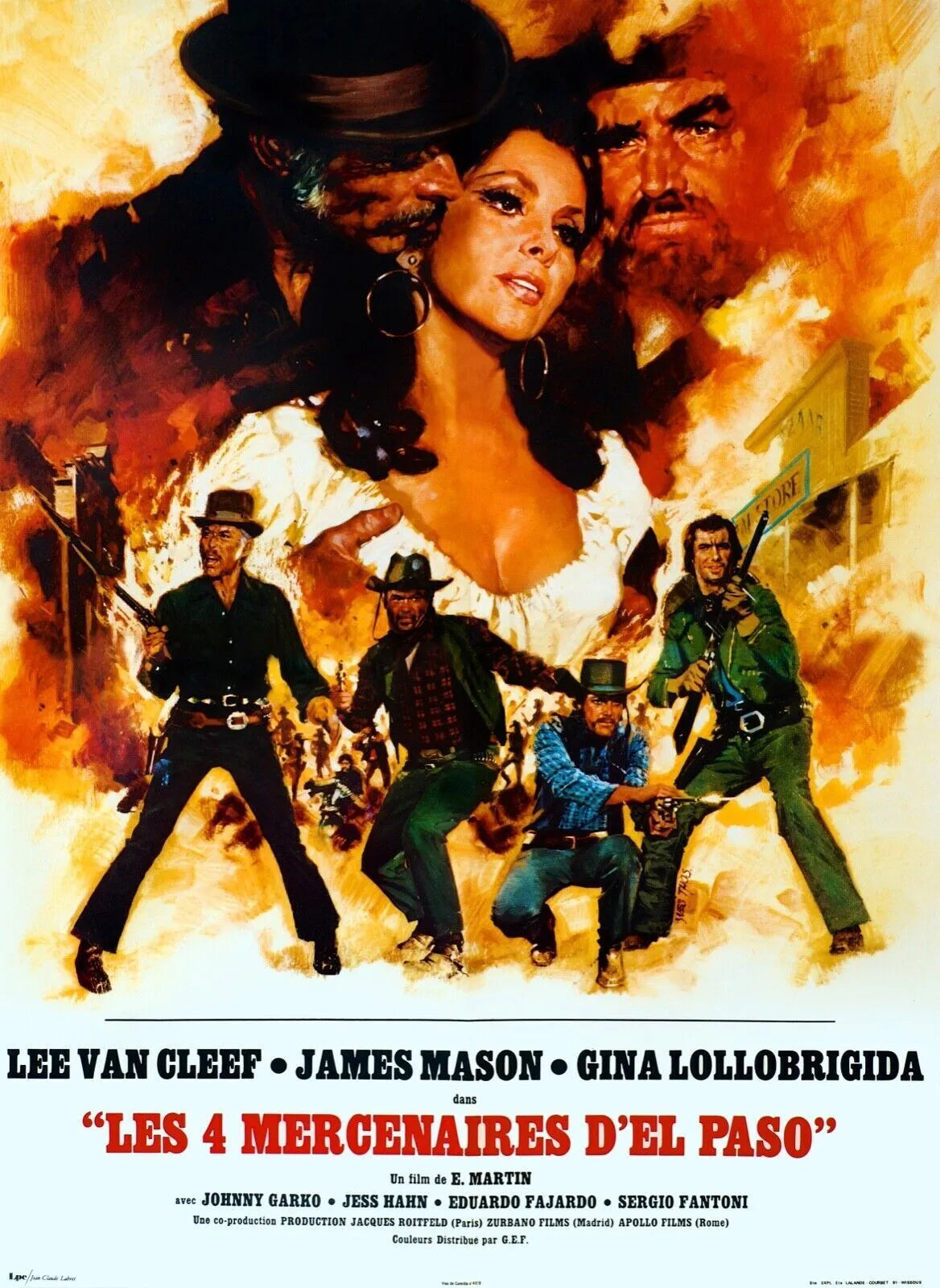LES 4 MERCENAIRES D’EL PASO, LEE VAN CLEEF, 1965, Repro affiche cinéma, VINTAGE, HQ