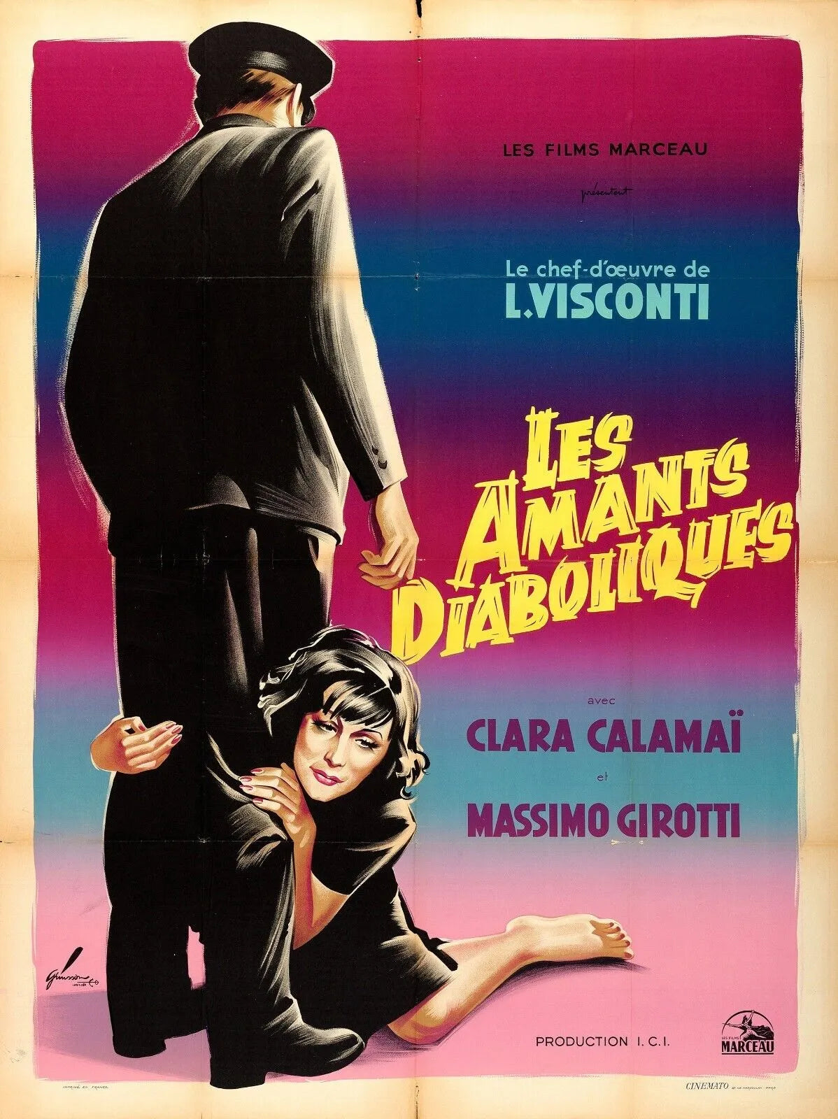 LES AMANTS DIABOLIQUES, MASSIMO GIROTTI, REPRO AFFICHE DE CINEMA VINTAGE, HQ