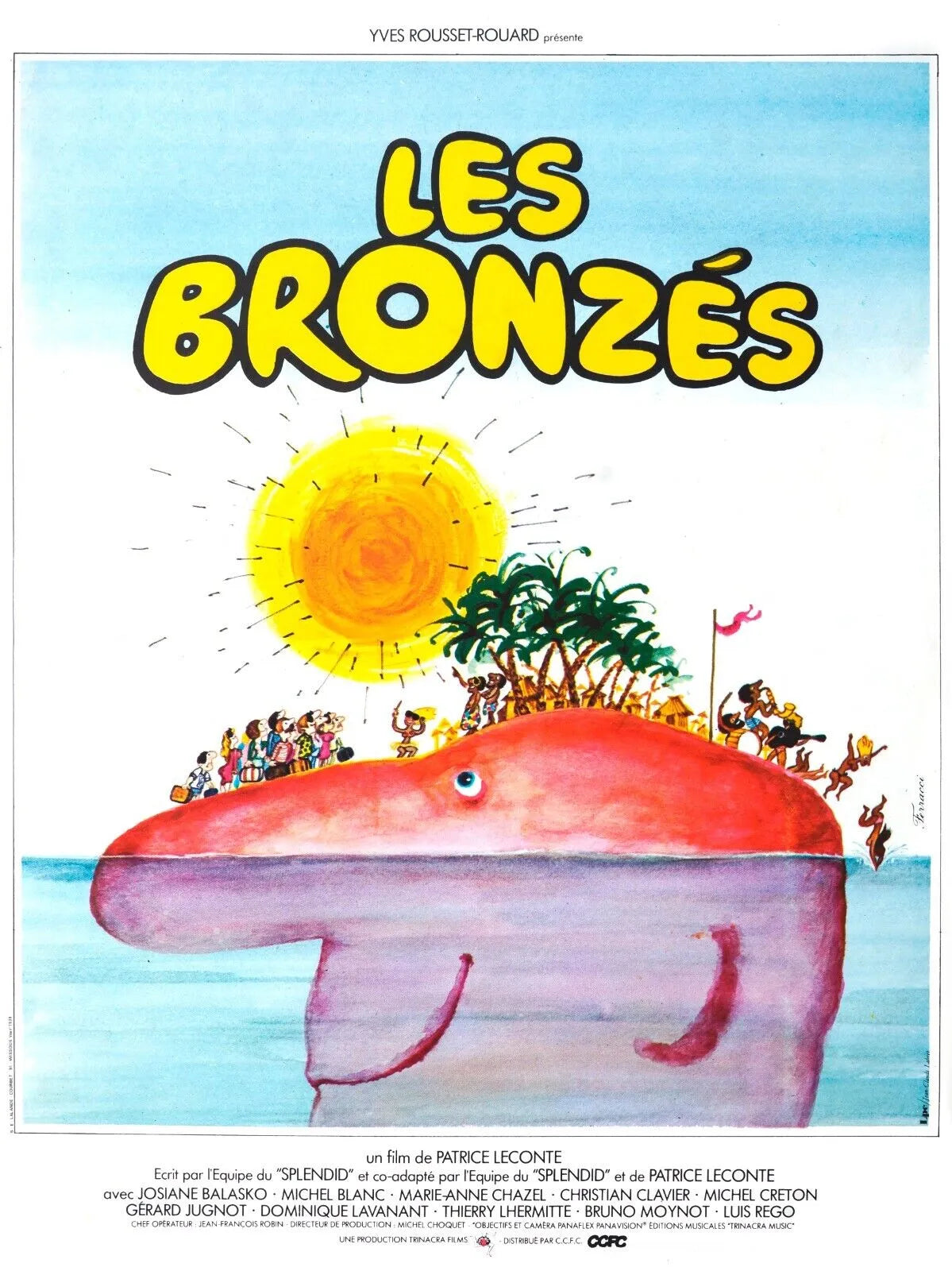 LES BRONZÉS, L’ÉQUIPE DU SPLENDID, 1978, Reproduction affiche cinéma, VINTAGE HQ