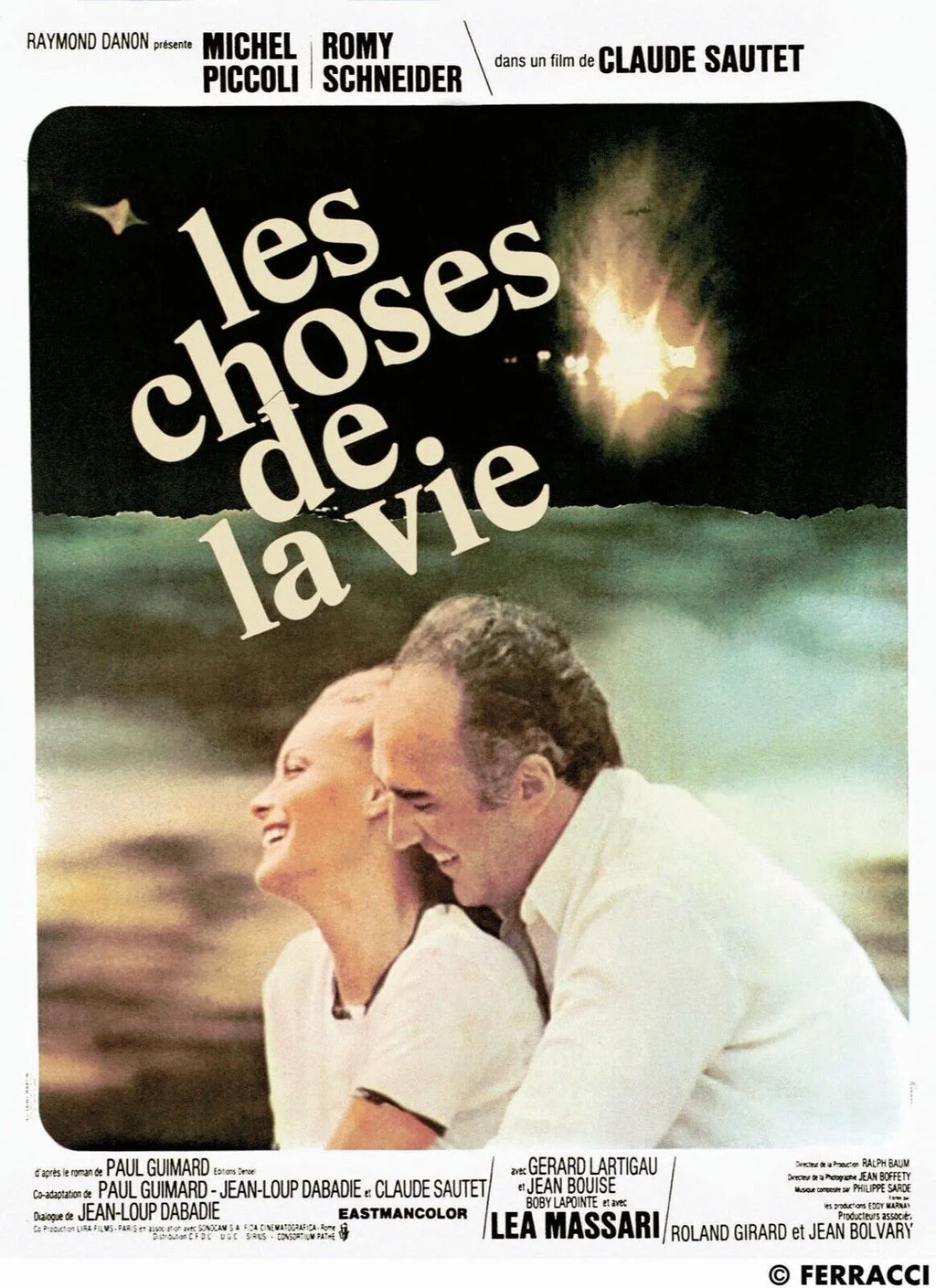LES CHOSES DE LA VIE, MICHEL PICCOLI, 1970, REPRO AFFICHE CINEMA VINTAGE, HQ