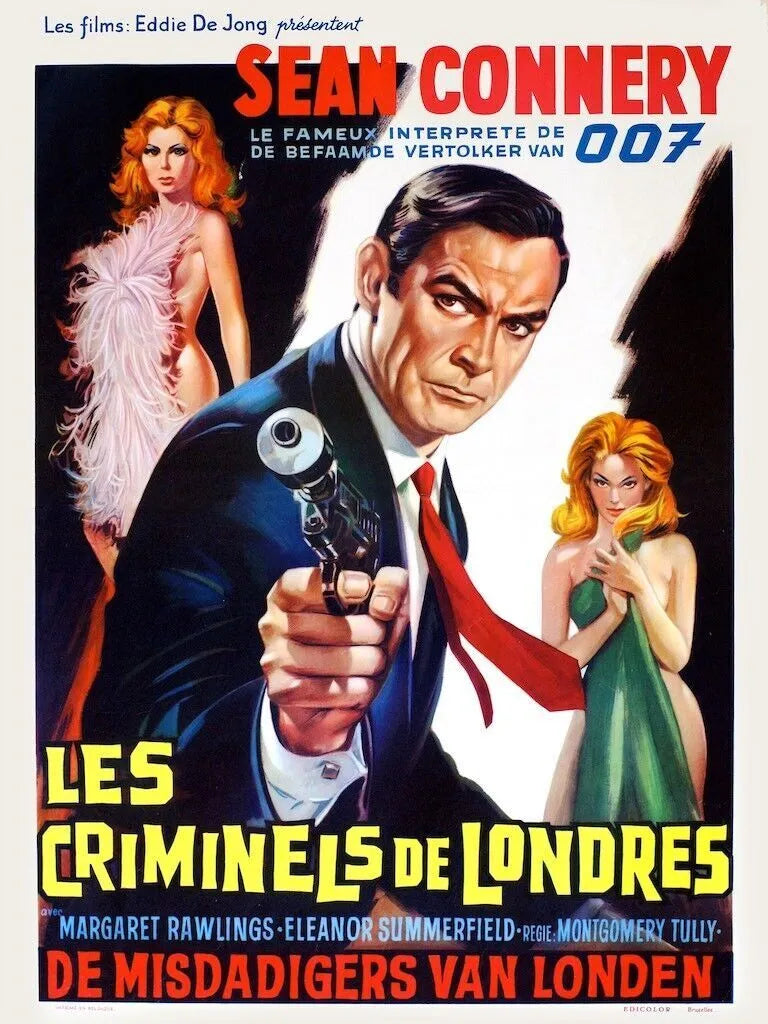 LES CRIMINELS DE LONDRES, SEAN CONNERY, 1960, REPRO MOVIE POSTER, VINTAGE, HQ,