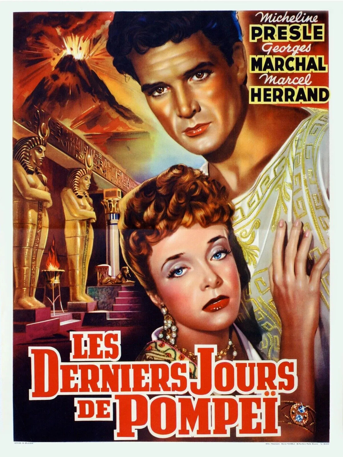 LES DERNIERS JOURS DE POMPÉÏ, MICHELINE PRESLE, 1950, REPRO AFFICHE CINEMA, VINTAGE,HQ