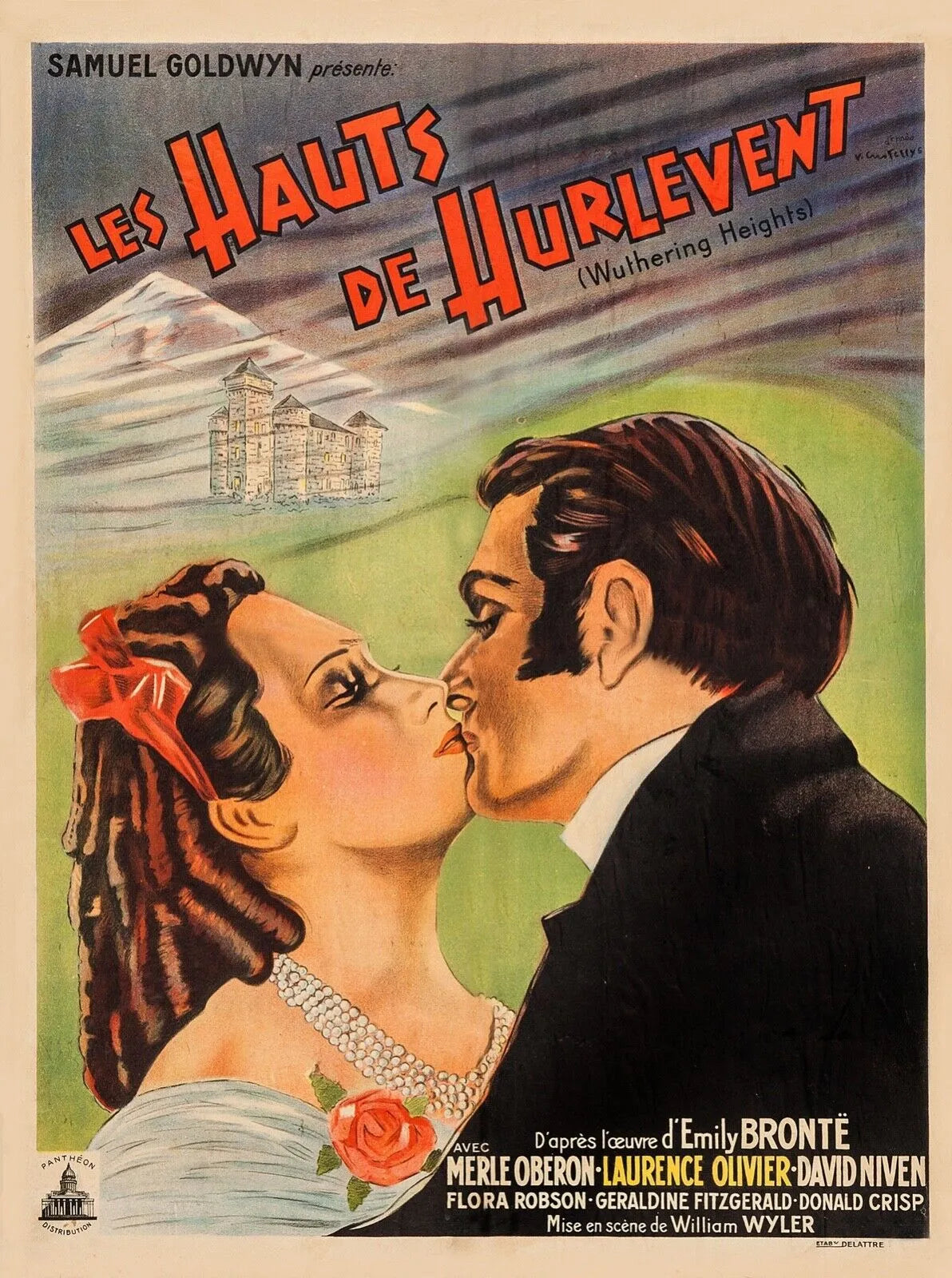 LES HAUTS DE HURLEVENT, WILLIAM WYLER, 1939, REPRO AFFICHE CINEMA VINTAGE, HQ