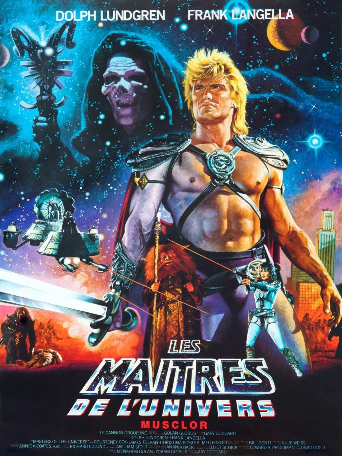 LES MAITRES DE L'UNIVERS, DOLPH LUNDGREN, 1987, REPRO AFFICHE CINÉMA VINTAGE, HQ