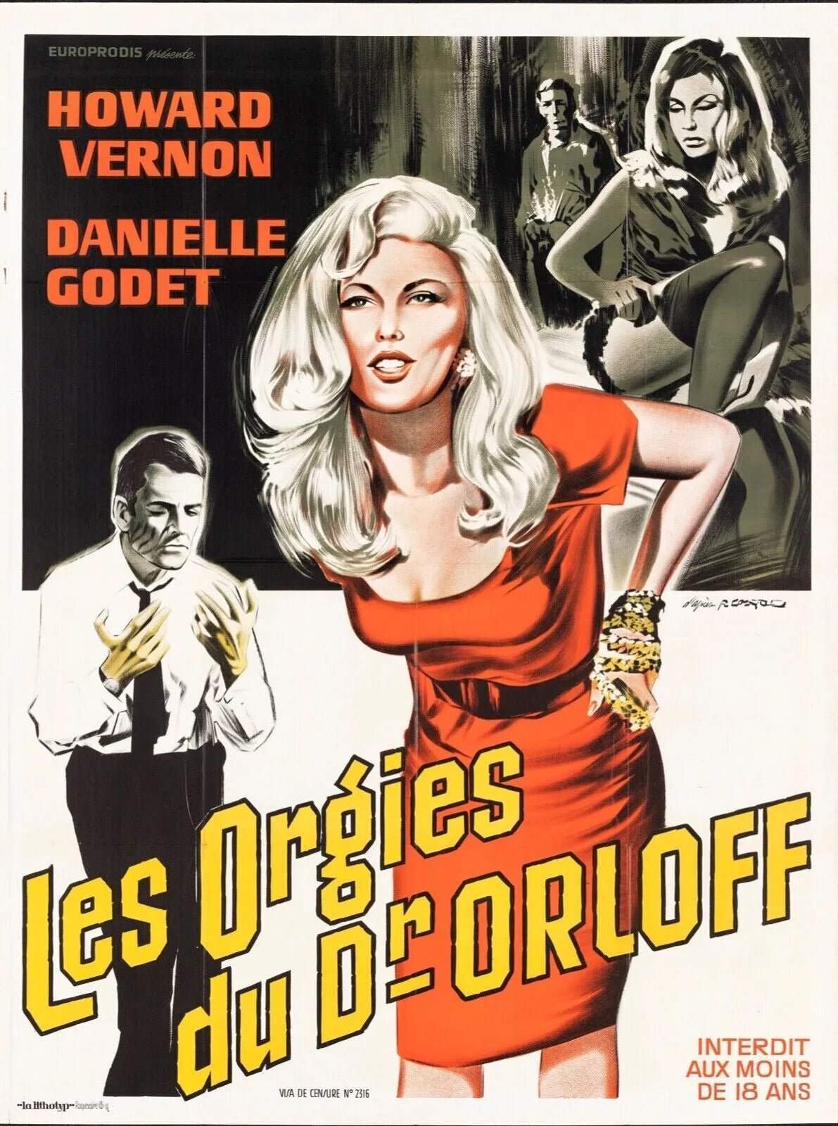 LES ORGIES DU DR ORLOFF, REPRO AFFICHE CINEMA VINTAGE HQ