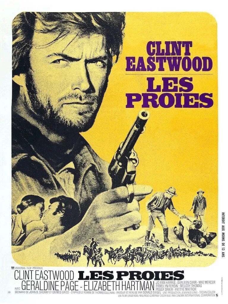 LES PROIES, CLINT EASTWOOD, 1971, Repro affiche de cinéma, VINTAGE HQ
