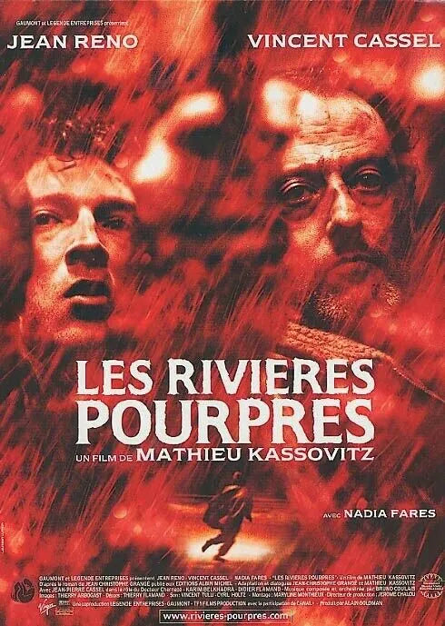 LES RIVIÈRES POURPRES, JEAN RENO, 2000, REPRO AFFICHE CINEMA VINTAGE HQ