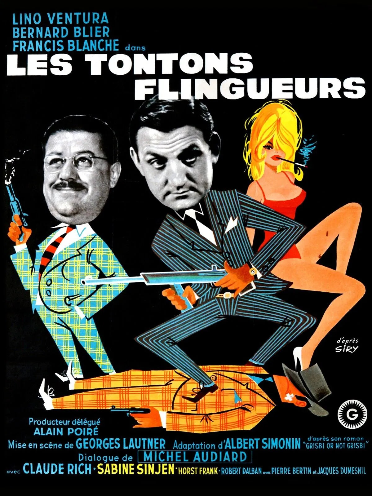 LES TONTONS FLINGUEURS, LINO VENTURA, 1963, Repro affiche cinéma, VINTAGE, HQ