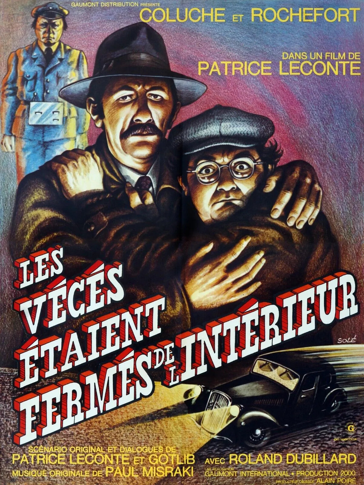 LES VÉCÉS ÉTAIENT FERMÉS DE L’INTÉRIEUR, JEAN ROCHEFORT, 1976, REPRO AFFICHE DE CINÉMA VINTAGE, HQ