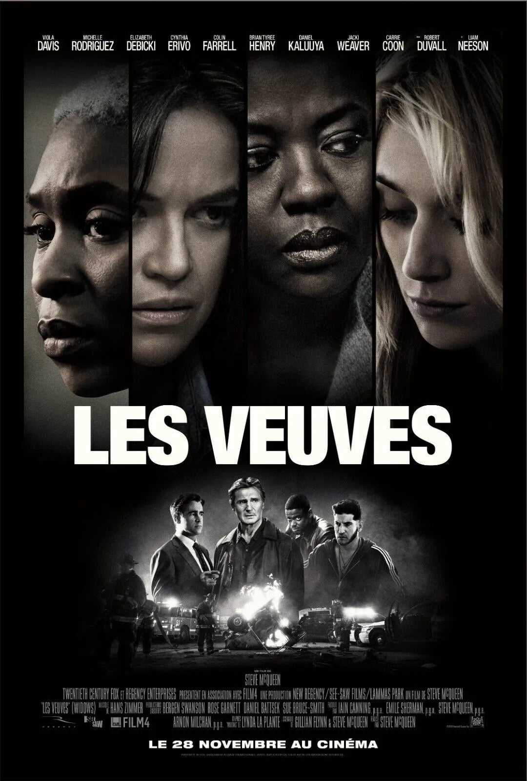 LES VEUVES, VIOLA DAVIS, LIAM NEESON, 2018, repro affiche de cinéma, VINTAGE, HQ