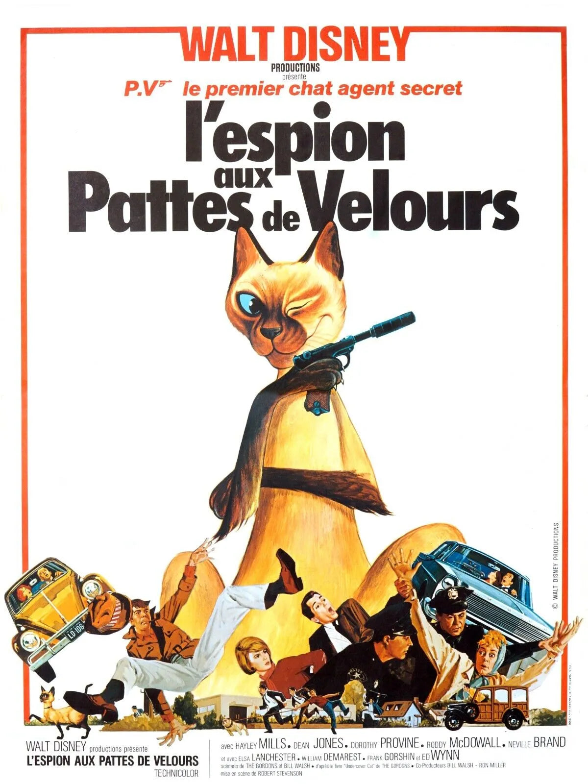 L'ESPION AUX PATTES DE VELOURS, 1965, CHAT MOVIE POSTER HQ