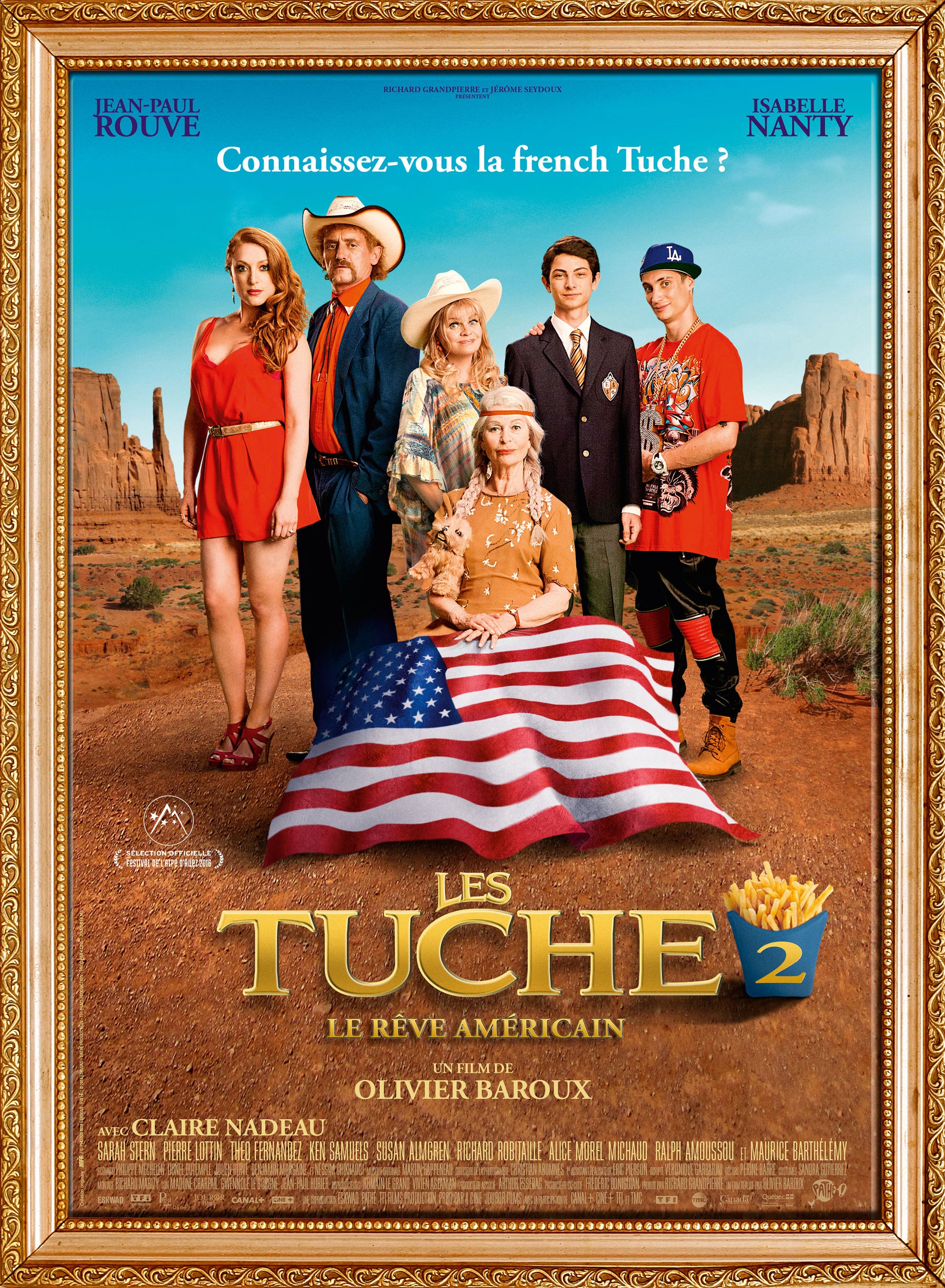 LES TUCHES 2 : LE RÊVE AMÉRICAIN (2016) – AVEC JEAN-PAUL ROUVE & ISABELLE NANTY –  REPRO MOVIE POSTER, VINTAGE, HQ