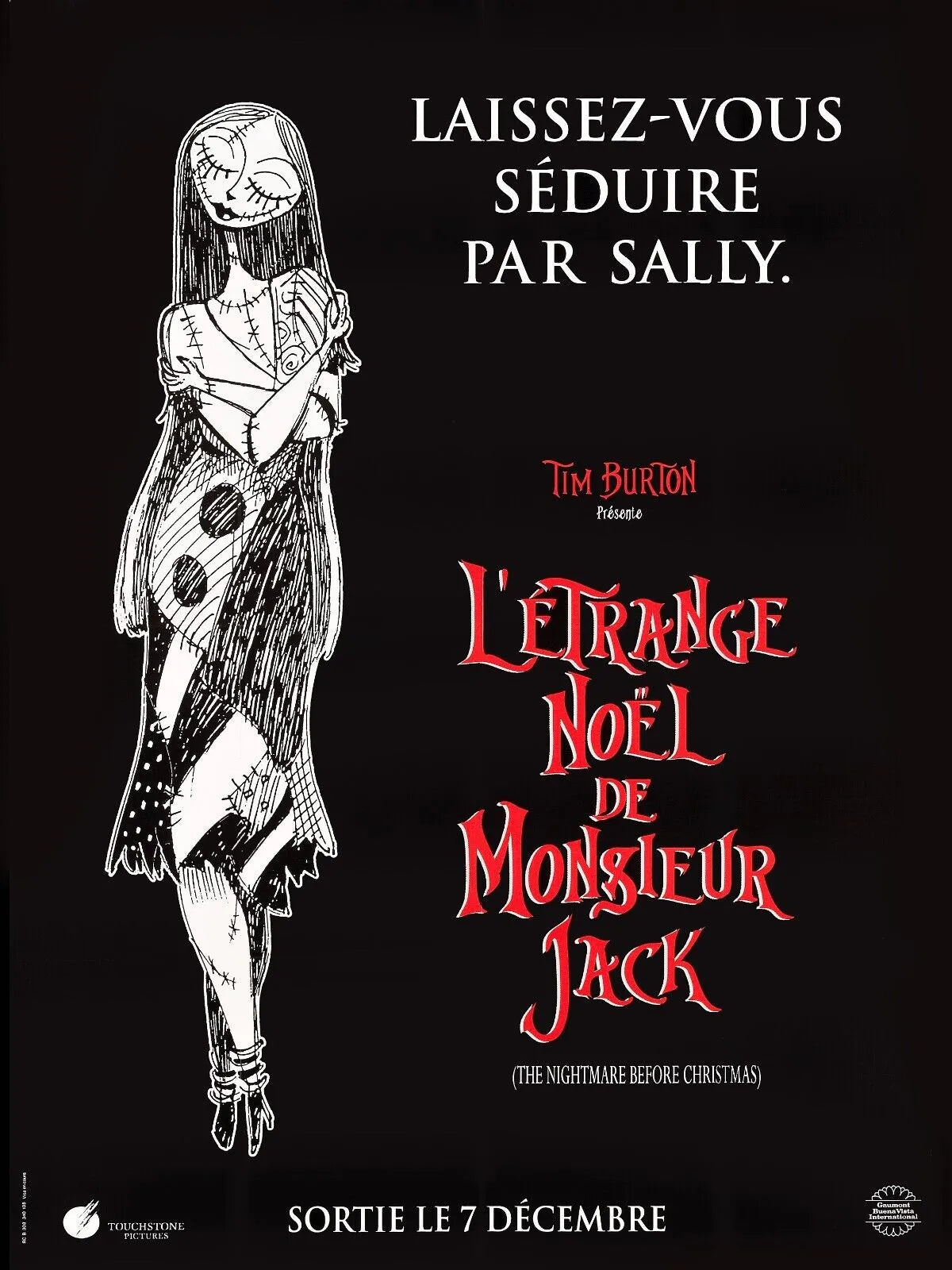 L’ÉTRANGE NOËL DE MONSIEUR JACK, TIM BURTON / HENRY SELICK, 1993, REPRO AFFICHE CINÉMA VINTAGE, HQ