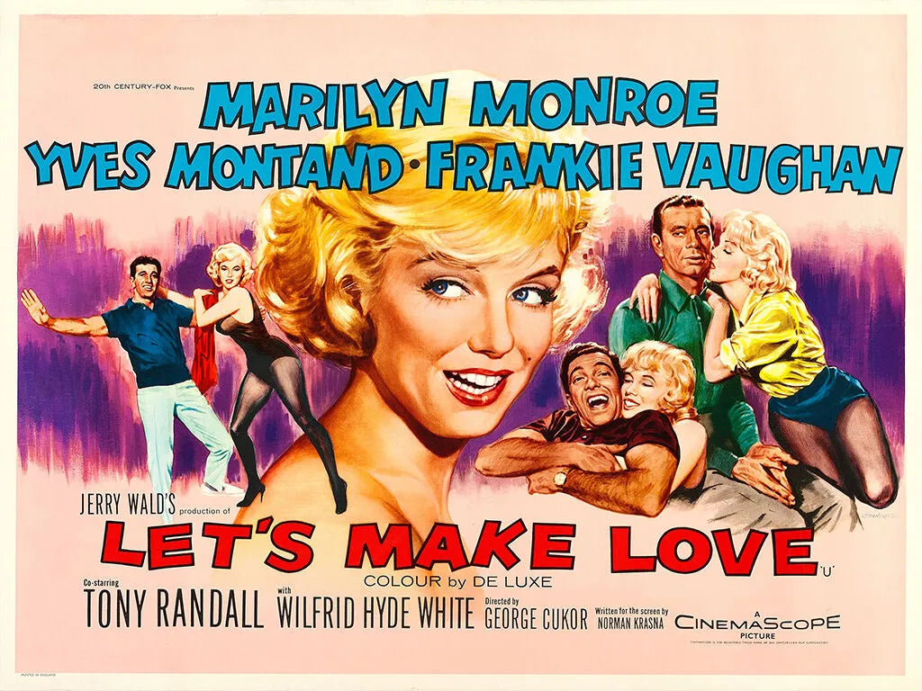 LET’S MAKE LOVE, MARILYN MONROE, YVES MONTAND, 1960, Repro affiche cinema VINTAGE,HQ