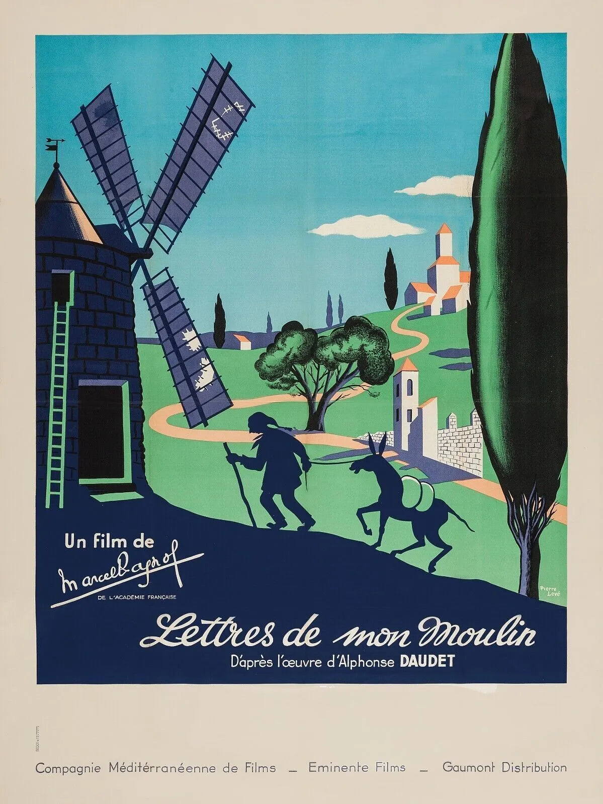 LETTRES DE MON MOULIN, MARCEL PAGNOL, 1954, REPRO AFFICHE CINEMA VINTAGE, HQ