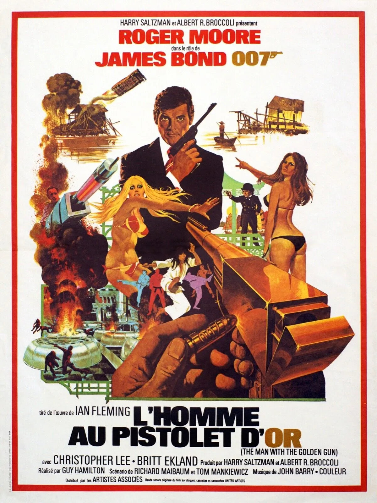 L’HOMME AU PISTOLET D’OR – JAMES BOND, 1974, REPRO AFFICHE CINÉMA VINTAGE, HQ