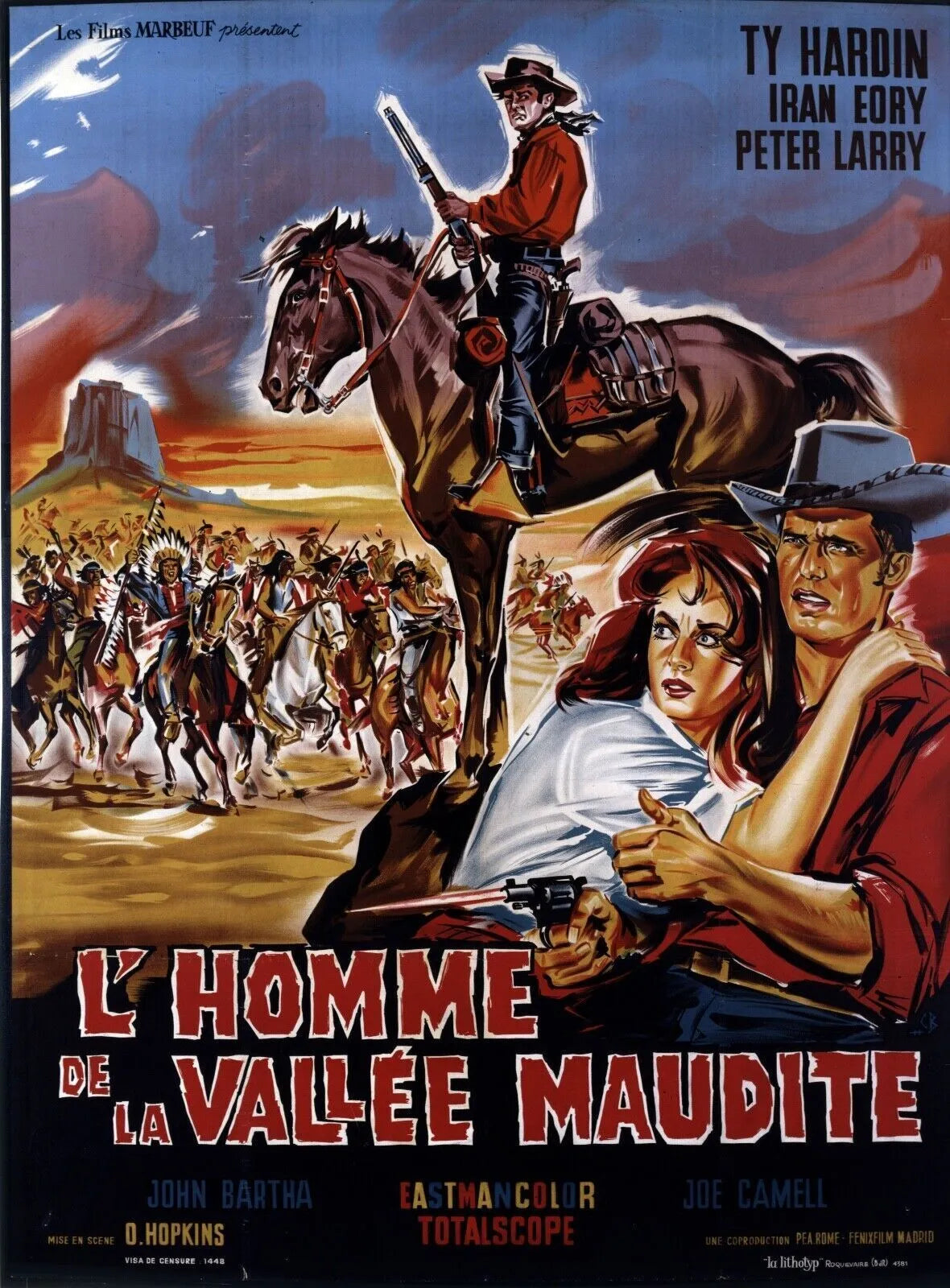L'HOMME DE LA VALLÉE MAUDITE, TY HARDIN, 1955, MOVIE POSTER HQ