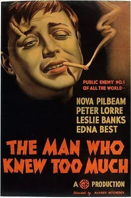 L’HOMME QUI EN SAVAIT TROP, JAMES STEWART, 1956, REPRO MOVIE POSTER, VINTAGE, HQ
