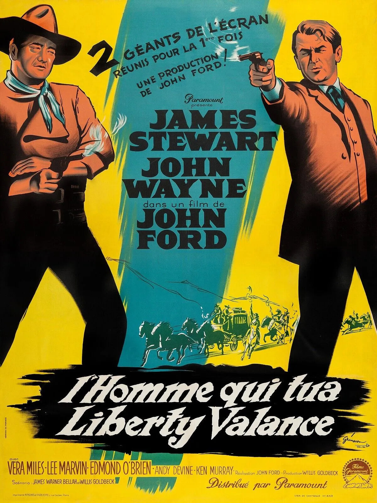 L'HOMME QUI TUA LIBERTY VALANCE,1962? MOVIE POSTER HQ