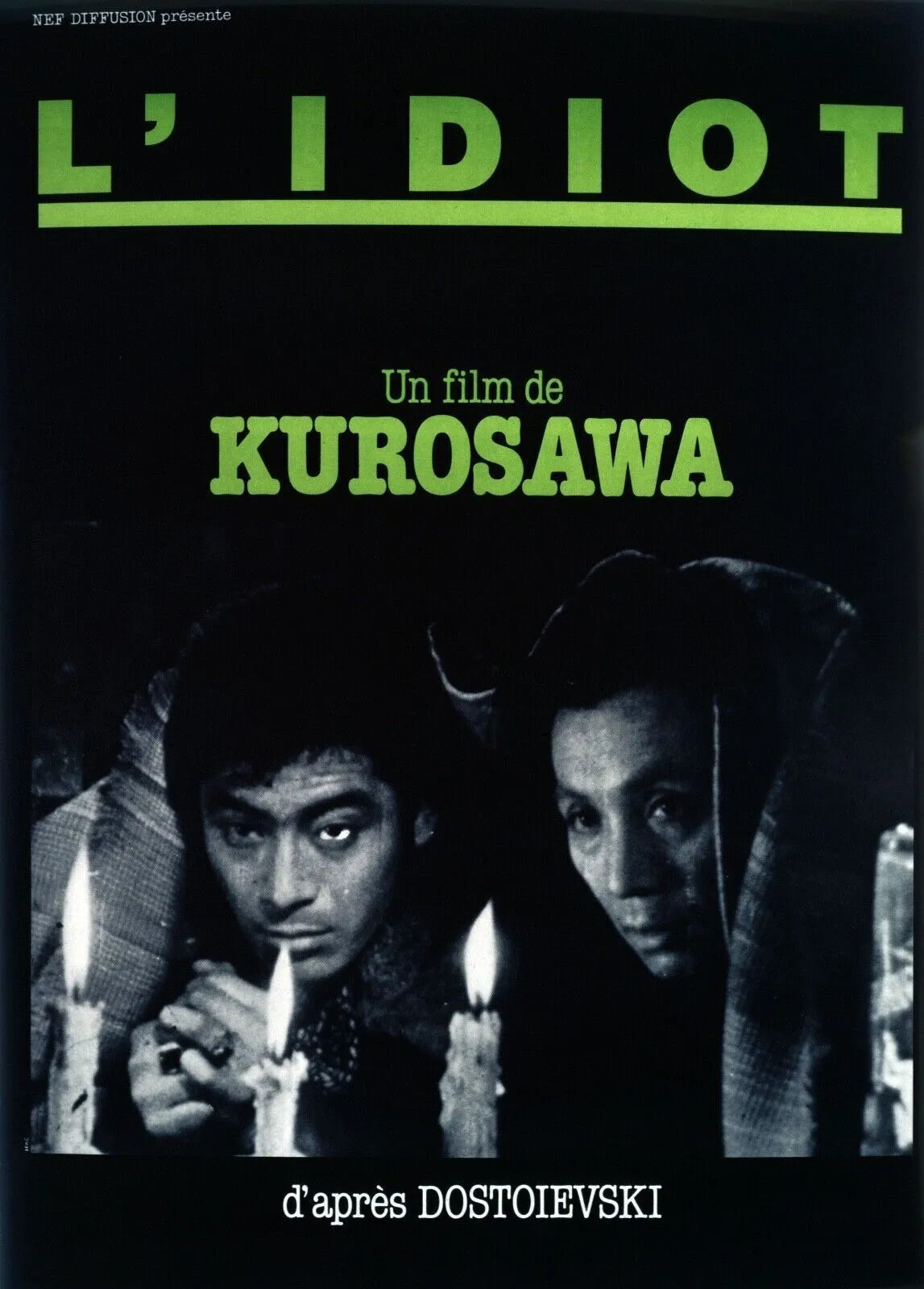 L'IDIOT, KUROSAWA, REPRO AFFICHE CINEMA VINTAGE HQ