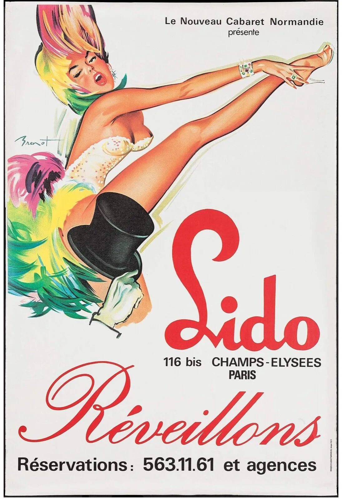 LIDO, PARIS, CABARET, REVEILLON, Repro Affiche Vintage, HQ
