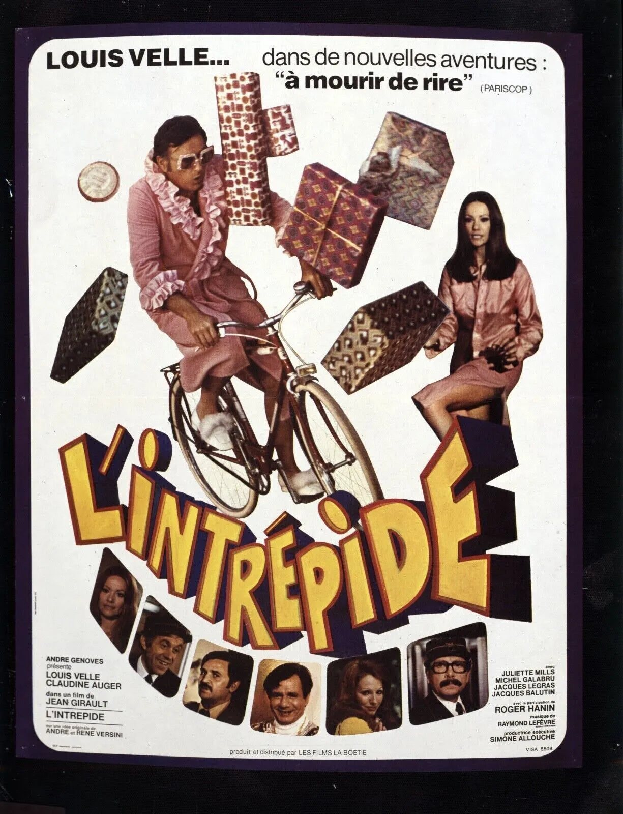 L'INTRÉPIDE, LOUIS VELLE, REPRO AFFICHE CINÉMA VINTAGE HQ