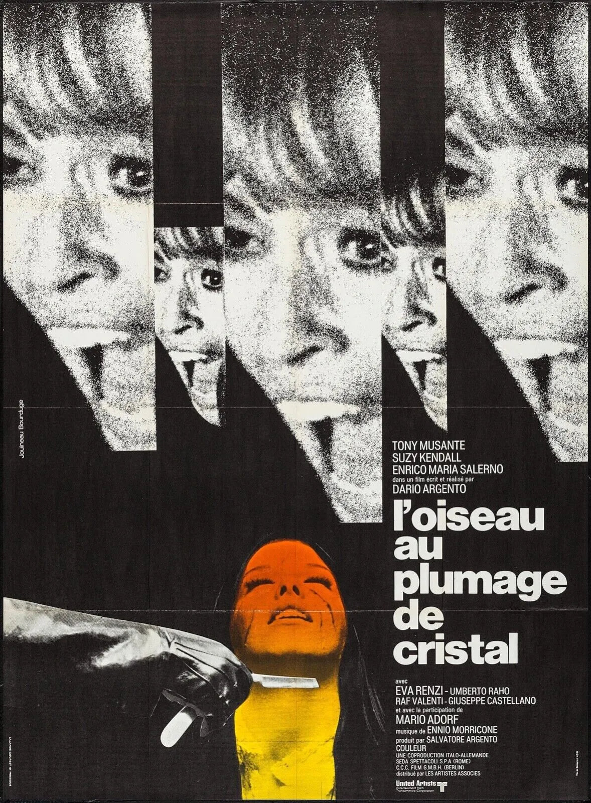 L’OISEAU AU PLUMAGE DE CRISTAL, TONY MUSANTE, 1970, REPRO AFFICHE CINÉMA VINTAGE, HQ