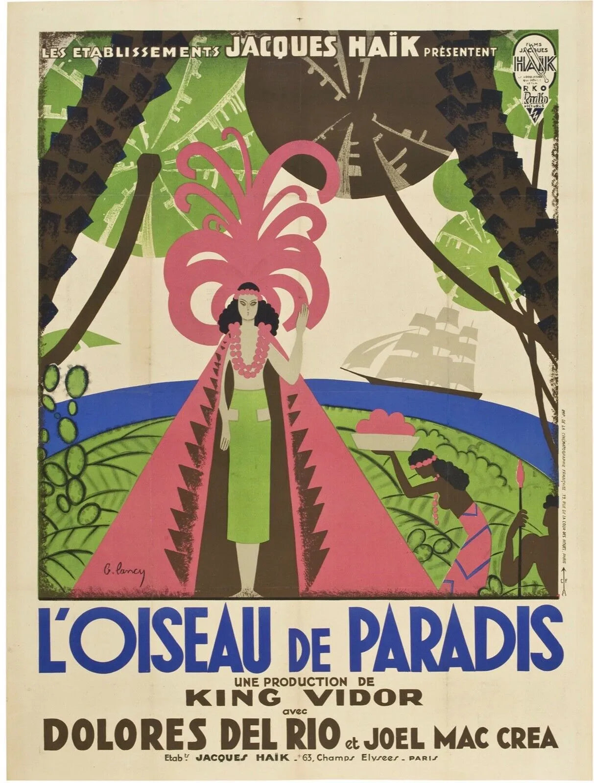L'OISEAU DU PARADIS, JACQUES HAIK, AFFICHE VINTAGE MOVIE POSTER HQ
