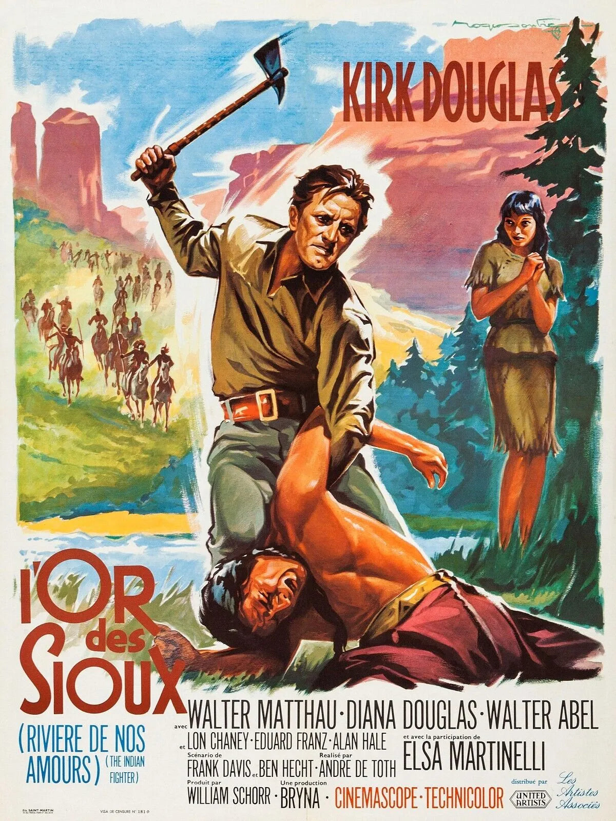 L'OR DES SIOUX, KIRK DOUGLAS, 1955, MOVIE POSTER HQ