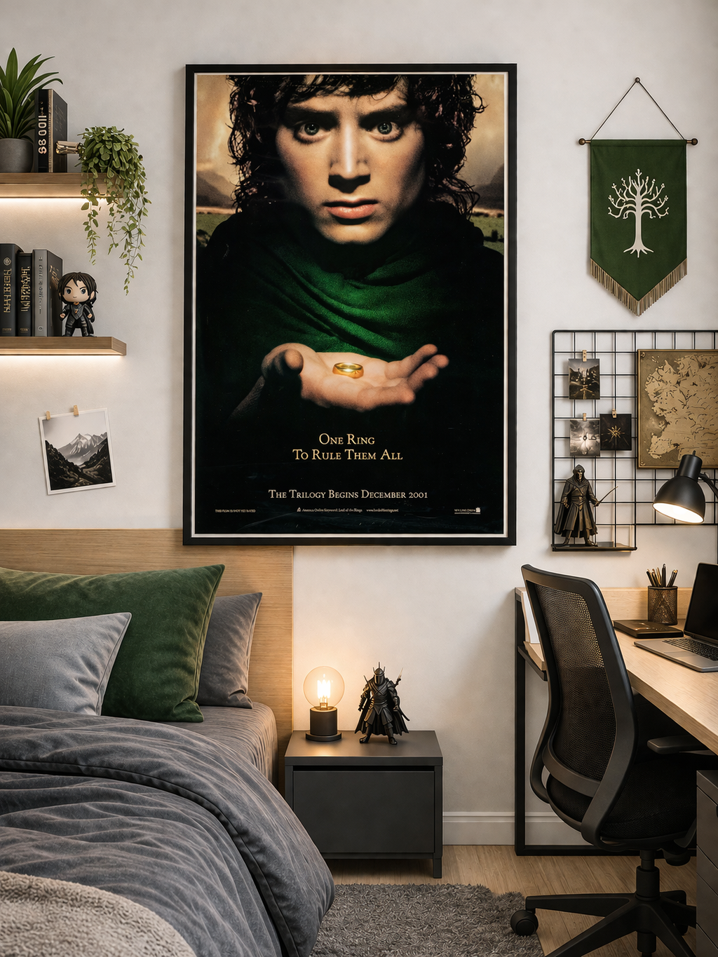 

Affiche The Lord of the Rings: Fellowship of the Ring (2001) avec Elijah Wood. Saga fantasy culte. Reproduction HQ – Poster Hub Studio.