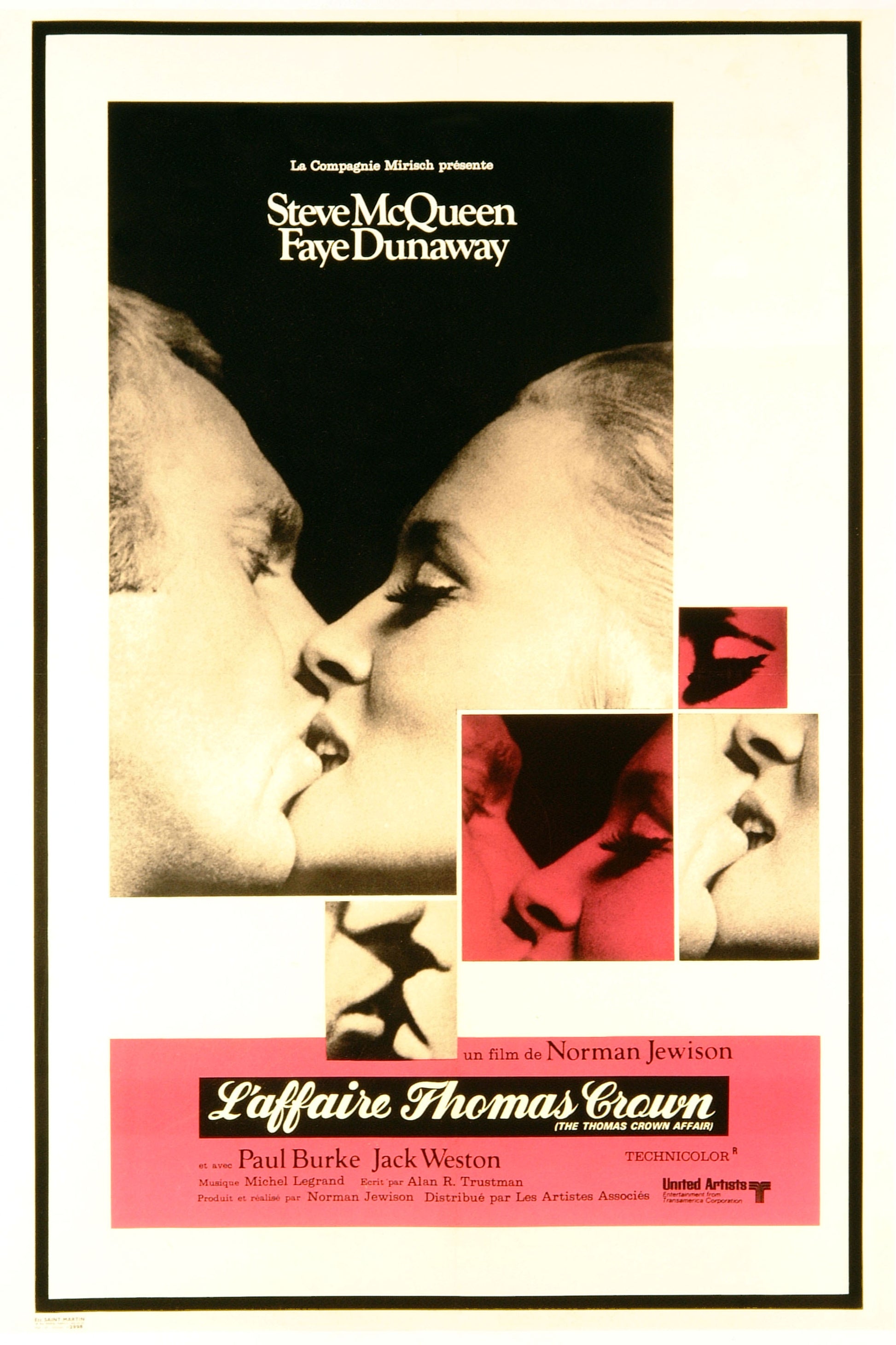 L’AFFAIRE THOMAS CROWN (1968) | STEVE McQUEEN | FAYE DUNAWAY | POSTER CINÉMA THRILLER ROMANTIQUE | FILM CULTE | POSTER HUB STUDIO RÉTRO | HQ