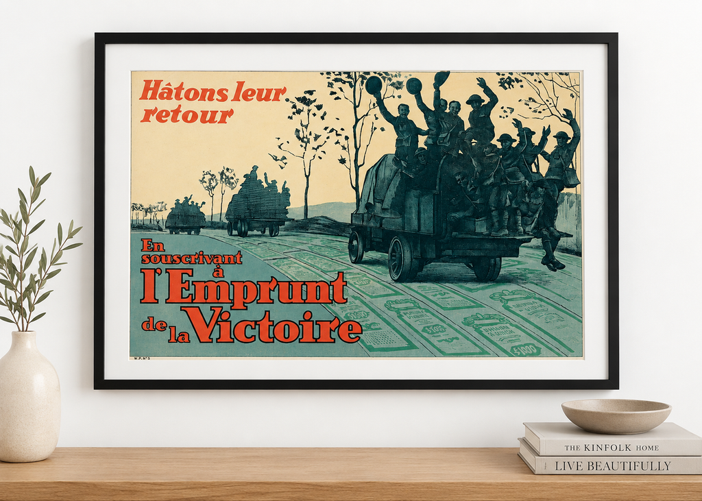 EL PRÉSTAMO DE LA VICTORIA, REPRODUCCIÓN DE CARTEL DE GUERRA VINTAGE HQ