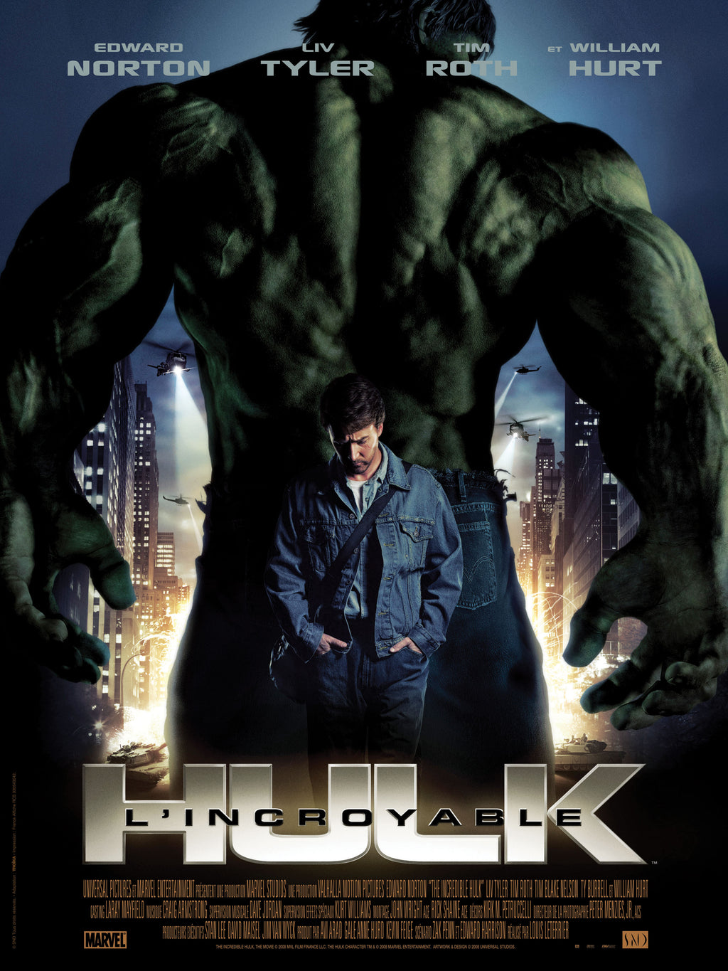 Affiche du film L’Incroyable Hulk (2008) avec Edward Norton. Film Marvel culte entre action et science-fiction. Reproduction HQ – Poster Hub Studio.