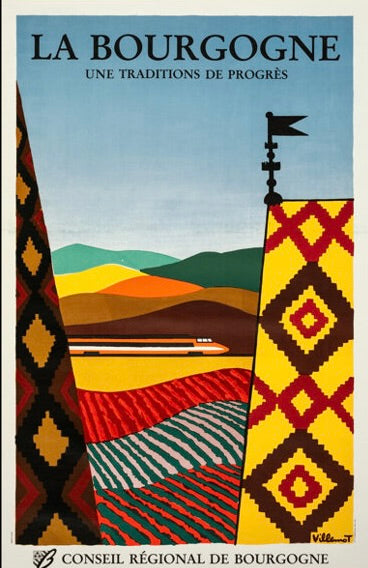 VINTAGE POSTER REPRODUCTION BURGUNDY – A TRADITION OF PROGRESS - POSTER HUB STUDIO, HQ