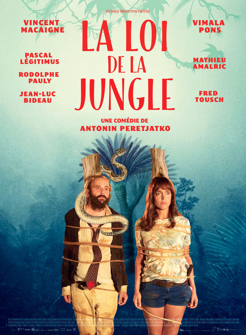 Affiche du film La Loi de la Jungle (2016) avec Vincent Macaigne. Comédie française décalée. Reproduction HQ – Poster Hub Studio.
