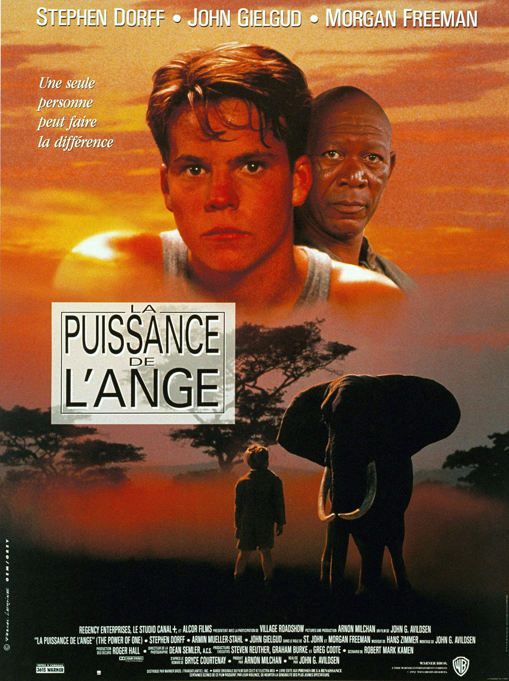 Affiche du film La Puissance de l’Ange de John G. Avildsen (1992). Drame émouvant avec Stephen Dorff et Morgan Freeman. Reproduction HQ – Poster Hub Studio.