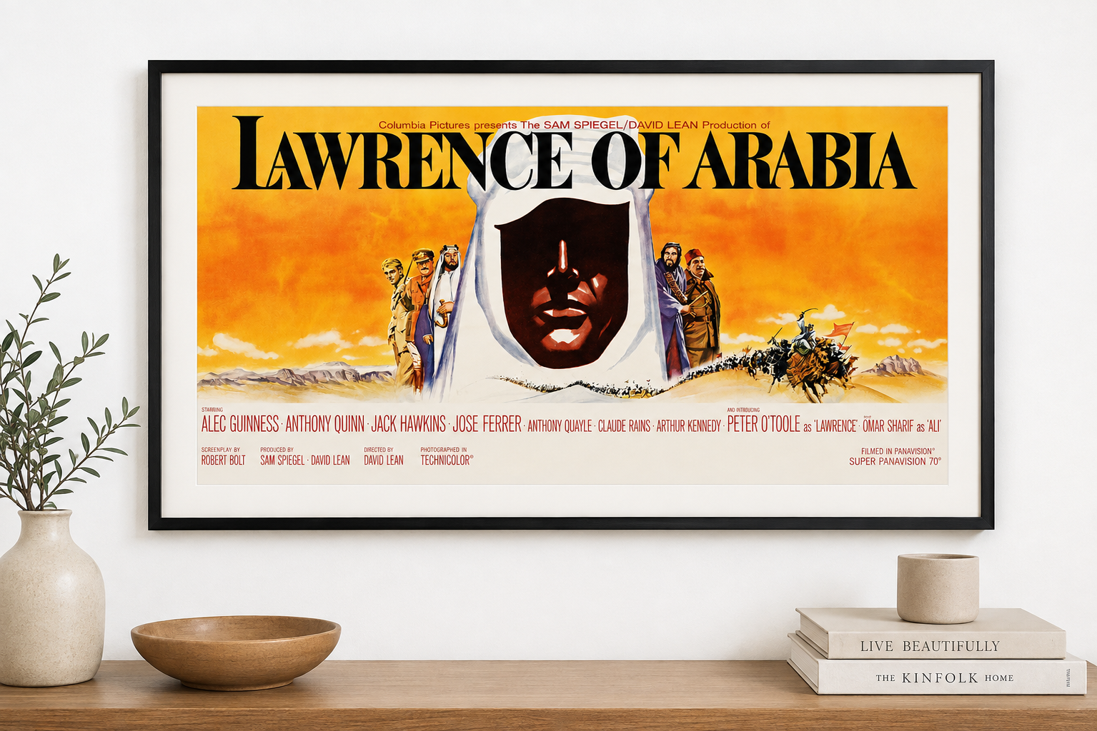 LAWRENCE OF ARABIA, PETER O'TOOLE, 1962, REPRO VINTAGE MOVIE POSTER, HQ