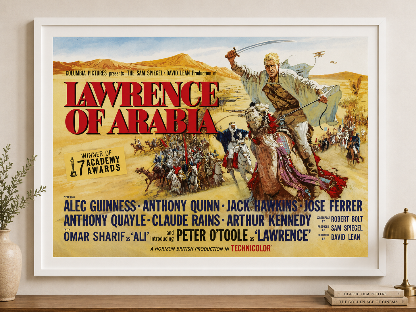 LAWRENCE OF ARABIA, PETER O'TOOLE, 1962, VINTAGE MOVIE POSTER REPRODUCTION, HQ
