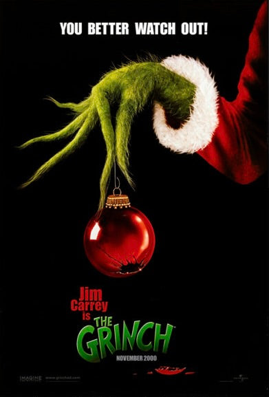 Affiche du film Le Grinch (2000) avec Jim Carrey. Comédie fantastique culte de Noël. Reproduction HQ idéale pour déco festive – Poster Hub Studio